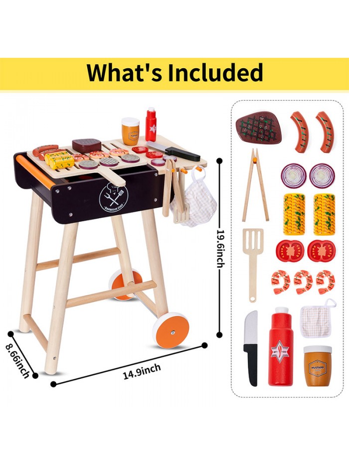 wooden pretend grill toy